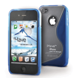  Чехол-панель из прочного пластика для iPhone 4 / 4S (синяя) 